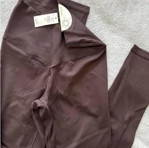 xs brown workout leggings thumbnail 1