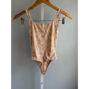 Aritzia Beige Snake-Print Square Neck One-Piece thumbnail 5