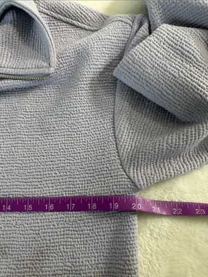 CALIA Lavender Half-Zip Waffle Knit Turtleneck Sweater thumbnail 7