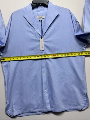 Martha Stewart women’s the relaxed classic fit Light Blue Button-Down Shirt NWT thumbnail 3