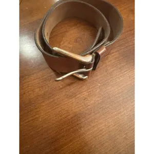 Vera Pelle Leather Belt Italian Brown Sz 32 thumbnail 2