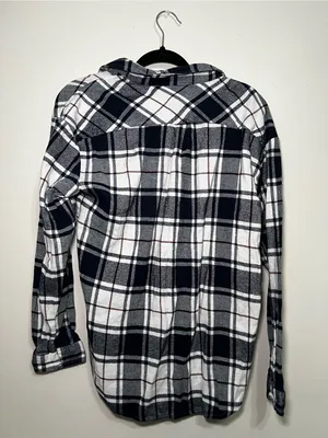 Thread & Supply Navy, White and Gray Plaid Button-Down Shirt thumbnail 3