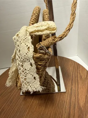 Pinkunn Straw Pearl Rhinestone BRIDE Bag Half Moon Crossbody/Handbag Purse thumbnail 3