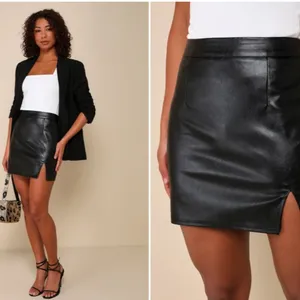 LULU's Sexy Chic Party Night Out Date Out Vegan Leather Mini Skirt thumbnail 4