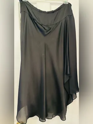 Kasper Black asymmetric skirt with overlays. thumbnail 2