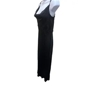 Black Cocktail Dress With Adjustable Straps & Cowl Neck Anthropologie Womens Siz thumbnail 2
