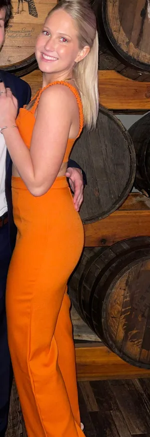 Orange Two Piece Pant Set Size L thumbnail 1