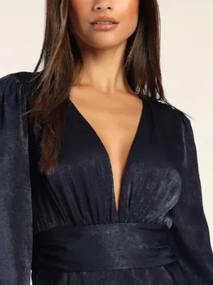 LULU's Elegant Sexy Sophisticated Long Sleeve Romantic Flowy Bridesmaid Maxi thumbnail 4