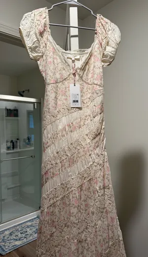 Love Shack Fancy Verne Dress Ivory Blossom thumbnail 1