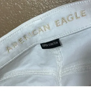 American Eagle White Curvy Hi Rise Shortie‎ Denim Shorts Distressed Size 6 thumbnail 6