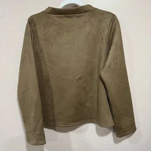 Faux Suede Button Trim Top Ann Taylor thumbnail 6