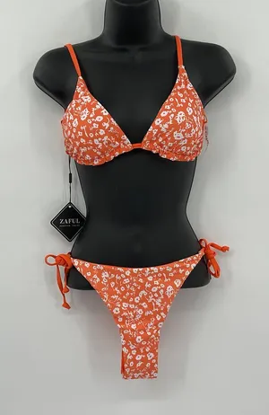 Zaful Women's Swimsuit NWT‎ Size 4 Color Orange (1004) thumbnail 1