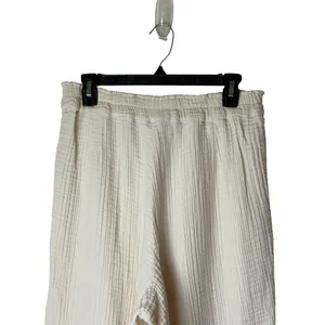 Daise Wide Leg Gauze Pants Women XL Ivory Natural UPF 50+ Organic Cotton Resort thumbnail 5