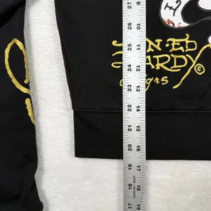 Ed Hardy Love Kills Slowly Cropped Zip Up‎ Hoodie Black Skull Tattoo Y2K Medium thumbnail 4