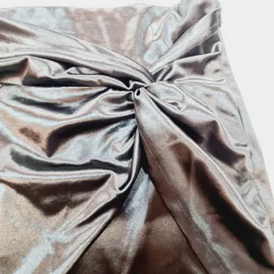 Superdown Samara Knot Mini Skirt in Silver thumbnail 3