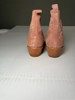 Frye Pink Suede Pointed Toe Ankle Booties thumbnail 8