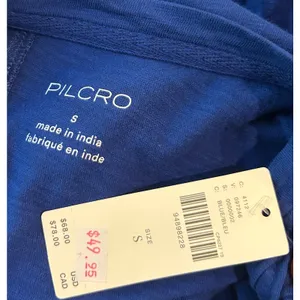 Pilcro Anthropologie NWT Babydoll Crop Top Blue Ruffle Peplum Small Relaxed thumbnail 7