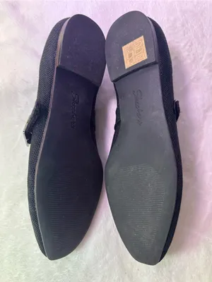 Skechers Black Mary Jane Pointed Ballet Flat with Buckle thumbnail 9