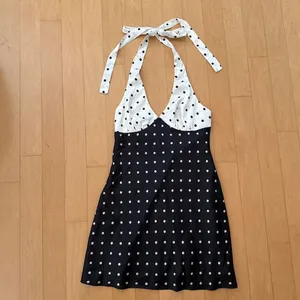 Princess Polly Rhiana black and white polka dot halter mini dress thumbnail 2