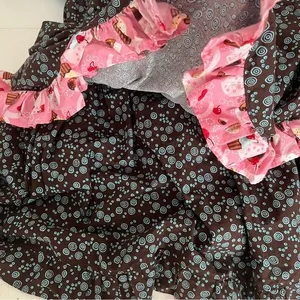FIRE WIFE FASHIONS Cotton Dress Full Skirt Mixed Print Cupcakes Button Back thumbnail 6