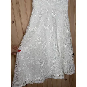 NWT Lulus Divine Beauty White Lace Midi Dress With Pockets Classy Elegant Size L thumbnail 4