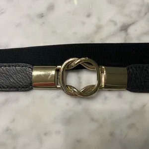 Sophisticated Black Belt with Gold Buckle thumbnail 2