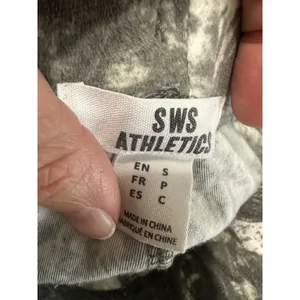 SWS Athletics Women Camo Flare Leg Sweatpants Gray Green Leaf Print‎ Size S thumbnail 5