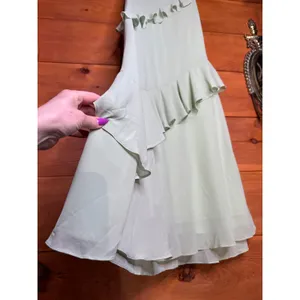 NWT Lulus Dramatic Allure Sage Green Ruffled Cutout Strapless Maxi Dress Sz XL thumbnail 4