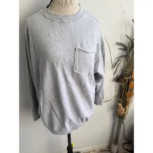 Aerie Womens Medium‎ Gray Crewneck Sweatshirt Oversized Pocket Pullover Fleece thumbnail 2