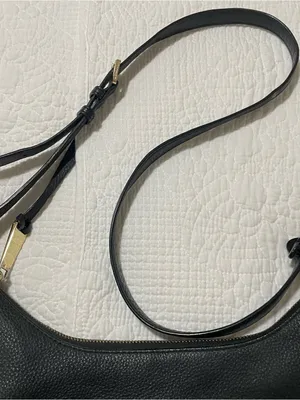 Michael Kors Rhea Black Pebbled Leather Hobo Shoulder Bag with Gold Hardware thumbnail 7