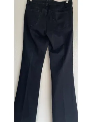 Cache Embellished Flare Jeans Size 4 Y2K Faux Pearl Beaded Black Denim Pants thumbnail 10