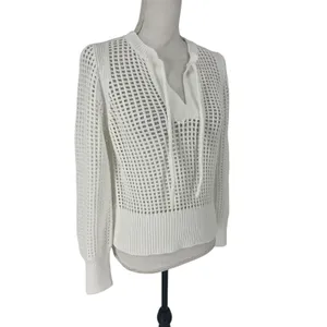 REPEAT White Perforated Drawstring Sweater‎ Size XXS thumbnail 8