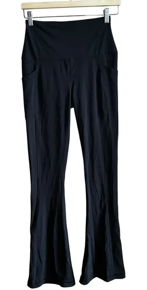 Yogalicious softlux raina super high rise micro 7/8 flare black pants women's M thumbnail 1