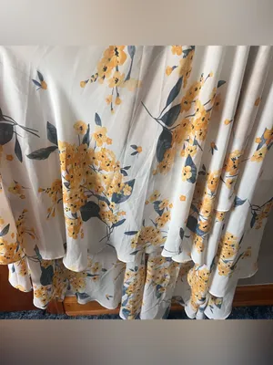 Lulus French Countryside White and Yellow Floral Print High-Low Dress Size XL thumbnail 6