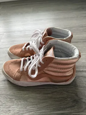 Vans SK8-Hi Reissue High-Top Sneakers in Blush Pink and White Size 6.5 thumbnail 4