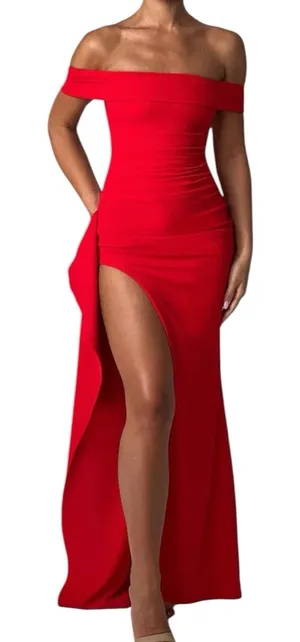 NWT Babyboo Joyce Maxi Dress Red Size Small thumbnail 1