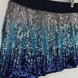 Free People Metallic Blue Ombre Sequin Mini Skirt Medium NWOT thumbnail 5