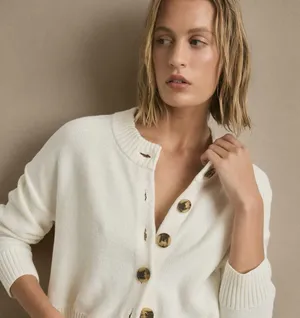 Quince 100% Organic Cotton Cropped Cardigan thumbnail 1