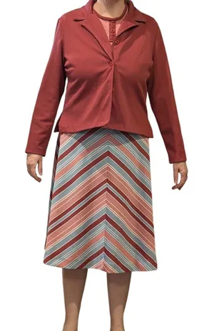 Vintage‎ 70s JCPenney Fashions Dress & Jacket Set Mod Stripe Retro thumbnail 1