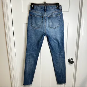 We The Free People Button Fly High Rise Skinny Jeans Size 27 Distressed Frayed thumbnail 2