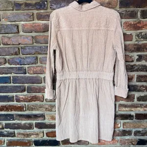 J. Crew Mocha Tan Corduroy Zip-Front Cinched Mini Dress Women's Size 8 thumbnail 12