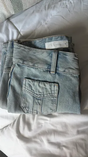 NWT Zara low rise patch pocket flare jeans thumbnail 6