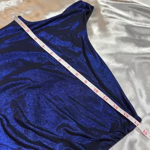 Metallic Blue Dress Y2K 2000s Futuristic Chic Going Out Cocktail Party Mob Wife thumbnail 2
