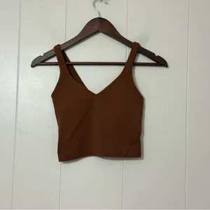 Lululemon Align Tank Brown Size 2 V Neck Yoga Built In Bra thumbnail 2