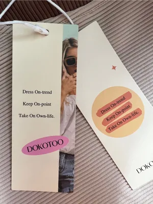 NWT Dokotoo Casual‎ Cream Shift Dress with Brown Trim size L thumbnail 13