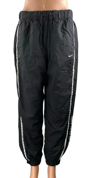 Nike Women's Black High Rise Striped Running Athletic Jogger Sweat Pants Size M thumbnail 1