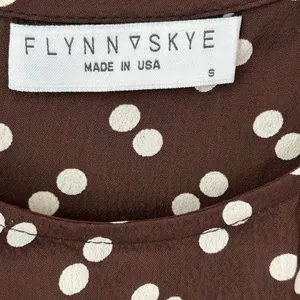 Flynn Skye Brown Polka Dot Lydia Mini Dress Long Sleeve Boho Parisian chic NWT S thumbnail 7