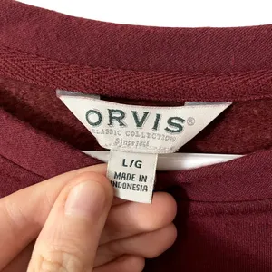 Orvis deep red crewneck sweater casual comfortable style large winter warm thumbnail 4