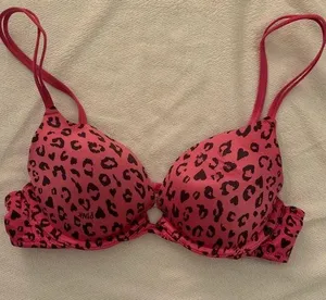 PINK Cheetah Print Push-up Bra thumbnail 1