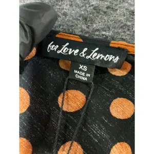 NWT For Love & Lemons Black Rust Polka Dot Open Back Slip Midi Dress XS thumbnail 5